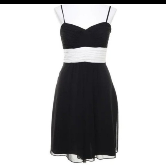 Betsey & Adam by Linda Bernell Mini Dress - Size 6 - Black Chiffon, Cocktail - Picture 1 of 9